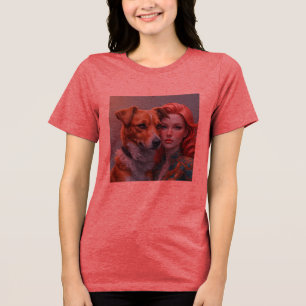 Camiseta Vermelha Feminina com Imagem Personalizad