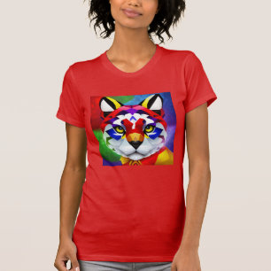 Camiseta vermelha feminina do gato de Alexander