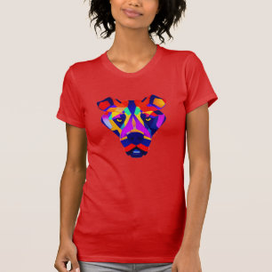 camiseta vermelha fina para mulheres do cachorro d