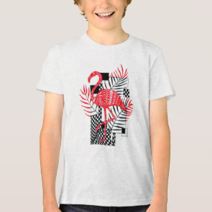Camiseta vermelha Flamingo Impressão