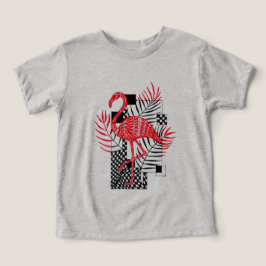 Camiseta vermelha Flamingo Impressão