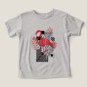 Camiseta vermelha Flamingo Impressão