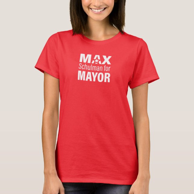 Camiseta Vermelha MaxForMayor (Frente)
