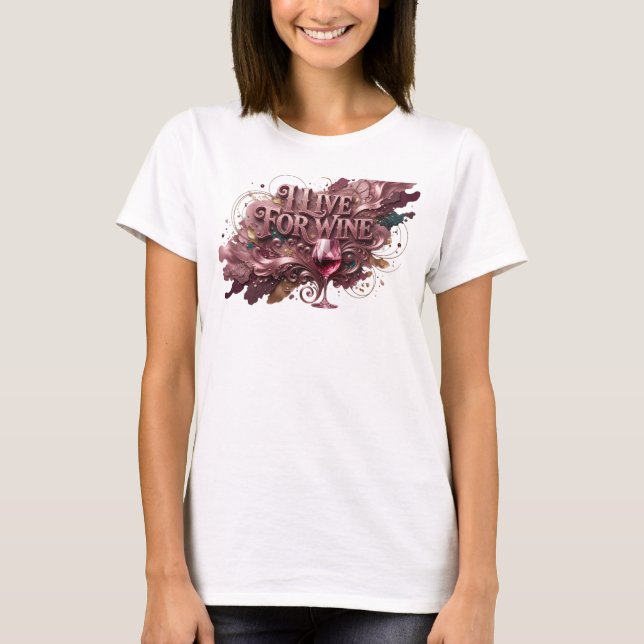 Camiseta Vermelha Ousada EU AMO VINHO (Frente)