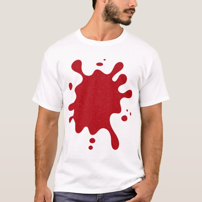 Camiseta Vermelha Personalizada com Efeito de Gote (Frente)