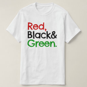 Camiseta Vermelha, Preta e Verde - Afro-Americana