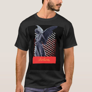 Camiseta vermelha preto monocromático