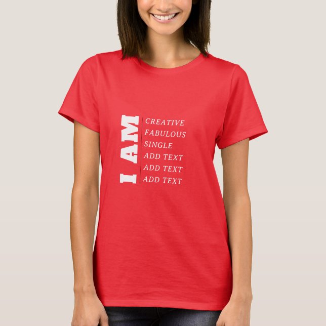 Camiseta vermelha simples com qualidades de person (Frente)