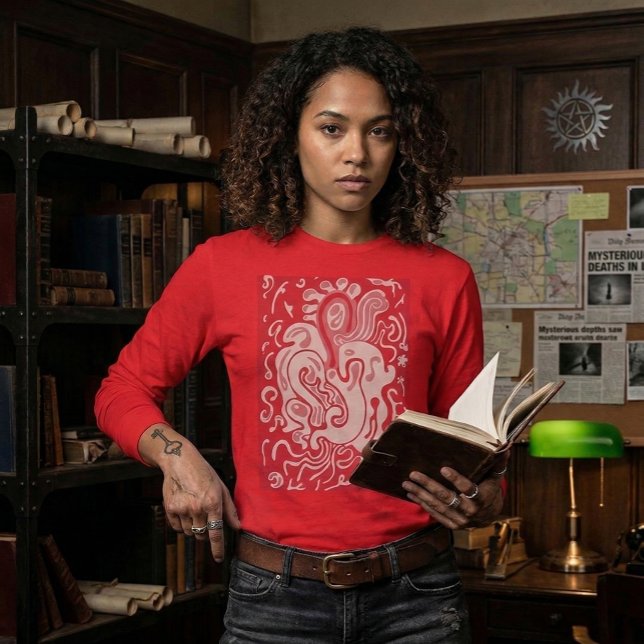 Camiseta Vermelho (AI product visualization, art is not AI)