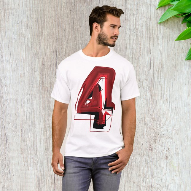 Camiseta Vermelho Abstrato e preto - Número 4 (Criador carregado)