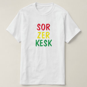 Camiseta vermelho, amarelo, verde - ou zer Kesk