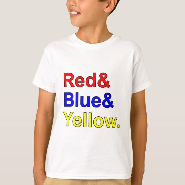 Camiseta Vermelho Azul Amarelo | Cores Primárias (Frente)