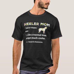 Camiseta Vermelho Blue Heeler Mãe Impressão Floral Gado Aus