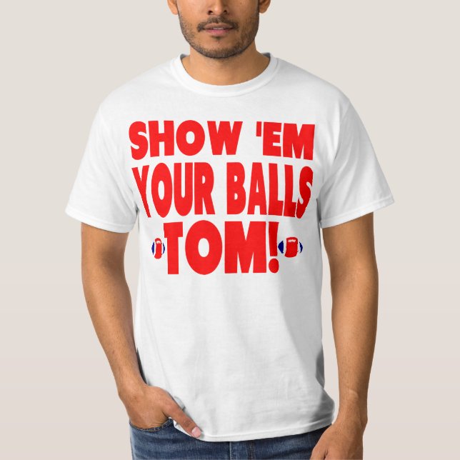 Camiseta Vermelho bonito - mostre-lhes suas bolas (Frente)