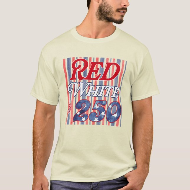 Camiseta Vermelho Branco & 250 listras (Frente)
