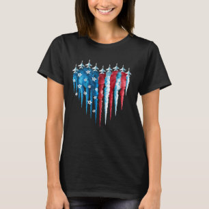 Camiseta Vermelho Branco Azul Bandeira EUA Falcão 4 de Julh