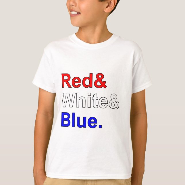 Camiseta Vermelho Branco Azul | Cores da Bandeira dos EUA (Frente)