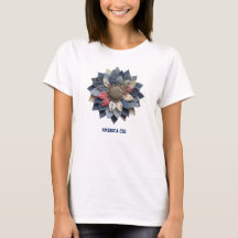 Vermelho Branco Azul Flor de Patchwork Grandmillen