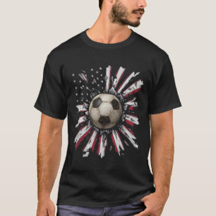 Camiseta Vermelho-branco-azul Futebol Ll Explosão Grunge Ru