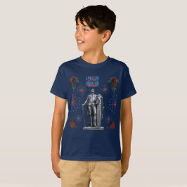 Camiseta Vermelho Branco Brilho azul-marinho vívido