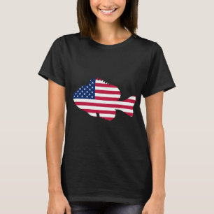 Camiseta Vermelho Branco & Bruh América Patriótica Pesca de