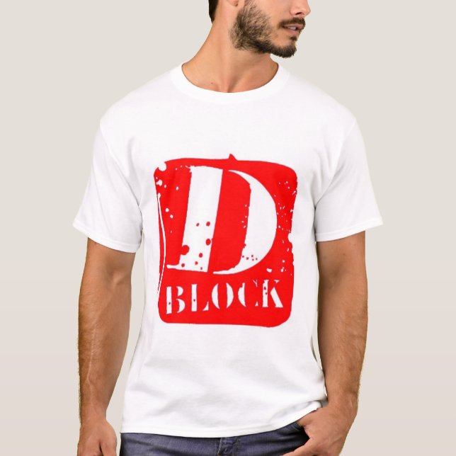 Camiseta Vermelho/branco do D-Bloco (Frente)