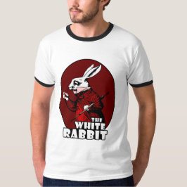 Camiseta Vermelho branco do logotipo do coelho