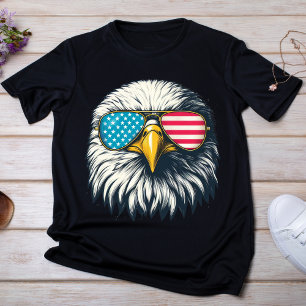 Camiseta Vermelho, Branco e Águia Legal Azul