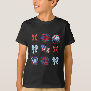 Camiseta Vermelho Branco E Azul 4 De Julho Coquette Beisebo