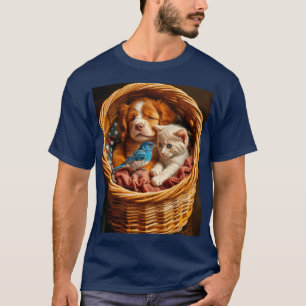 Camiseta Vermelho Branco e Azul - Amigos para sempre