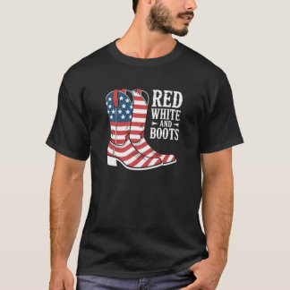 Camiseta Vermelho Branco e Botas
