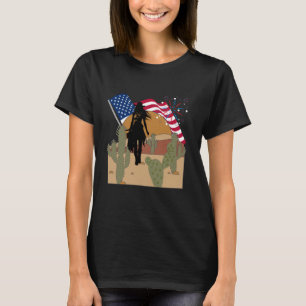 Camiseta Vermelho Branco E Botas Bandeira Americana 4 de Ju