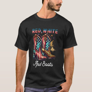 Camiseta Vermelho Branco E Botas Coquete Cowgirl Fofo 4 de 
