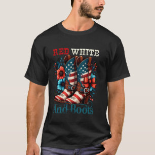 Camiseta Vermelho Branco E Botas Dia Da Independência Chic