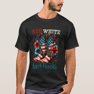Camiseta Vermelho Branco E Botas Dia Da Independência Chic