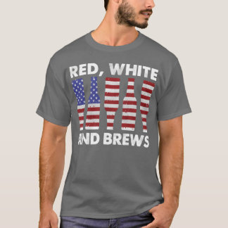 Camiseta Vermelho Branco E Cervejas vintage