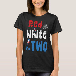 Camiseta Vermelho Branco E Dois Aniversário 4 De Julho Amer