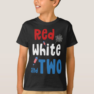 Camiseta Vermelho Branco E Dois Aniversário 4 De Julho Amer