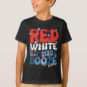 Camiseta Vermelho Branco E Eu Sinto Falta De Booze Grávida