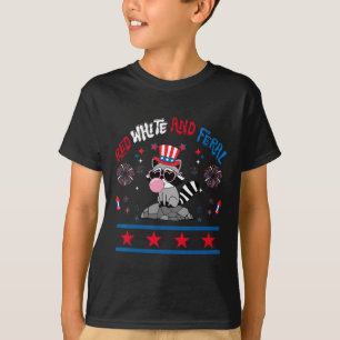Camiseta Vermelho Branco E Feral Fofinho Quatro De Julho Pa