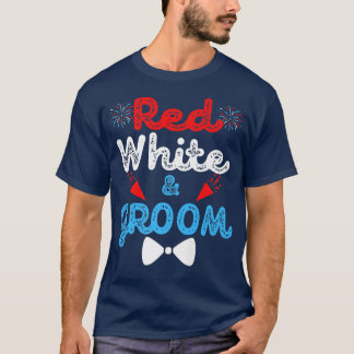Camiseta Vermelho Branco e Festa de casamento Engraçada 4 d