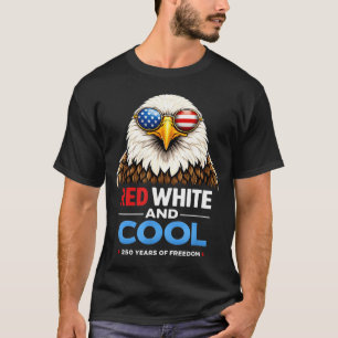Camiseta Vermelho Branco e Legal Águia Patriótica EUA 250 H