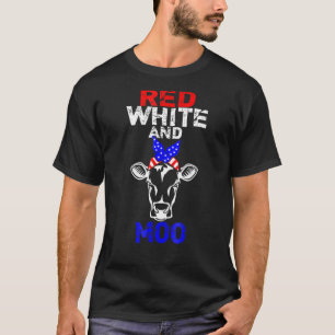 Camiseta Vermelho Branco E Moo EUA Bandeira Americana Banda