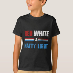 Camiseta Vermelho Branco E Natty-light Para Homens Mulheres