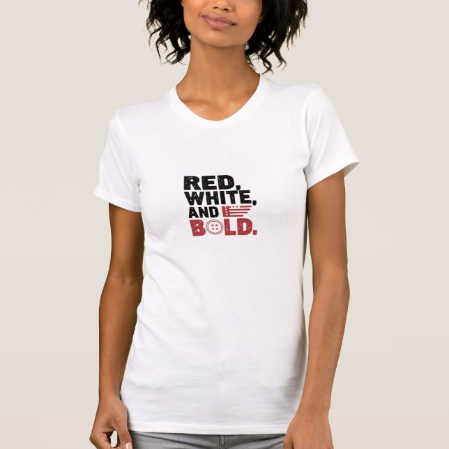 Camiseta Vermelho, Branco E Negrito (Frente)