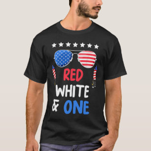 Camiseta Vermelho Branco E primeiro aniversario 4 De Julho