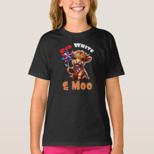 Camiseta Vermelho Branco & Moo, 4 de Julho Crianças