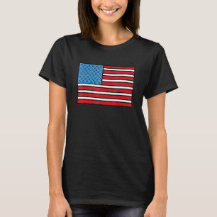 Camiseta Vermelho Branco & Natty Light Para Bandeira Dos EU