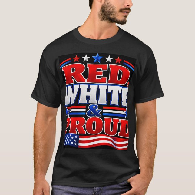 Camiseta Vermelho Branco & Orgulhoso (Frente)
