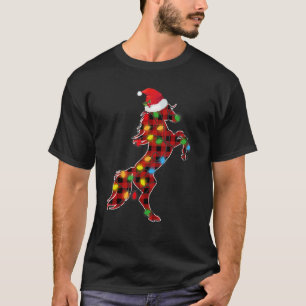 Camiseta Vermelho Buffalo Xadrez Pijama Cavalo Chapéu de Pa